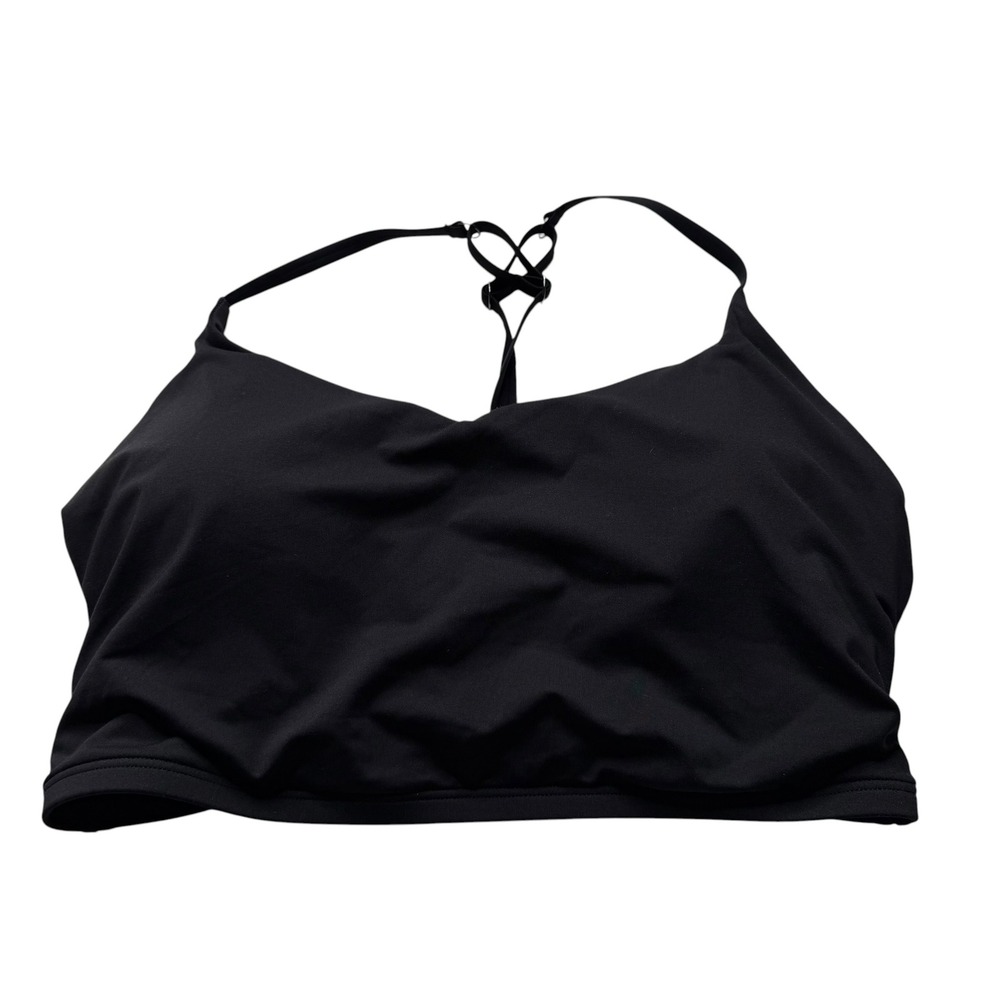 ATHLETA Sports Bra Black Strappy Back Yoga Activewear Women's Size Small Strappy